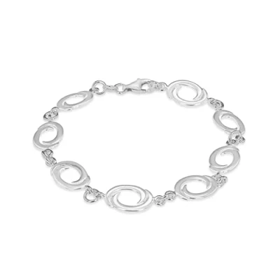 Afbeelding van Tuscany Silver armband sterling zilver ovaal swirl schakel 19 cm 7,5 inch Voor Dames