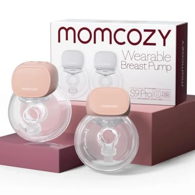 Afbeelding van Momcozy S9 Pro Bijgewerkte elektrische borstpomp, handsfree met led display, draagbaar, elektrisch, 2 modi en 9 standen, 24 mm (roze, tellen)