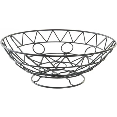 Afbeelding van Items metalen draadmand fruitschaal zwart rond 28 x 10 cm Fruitschalen