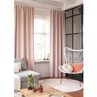 Afbeelding van Elbersdrucke Midnight 14 roze gordijn met verborgen lussen, polyester, 255x140cm