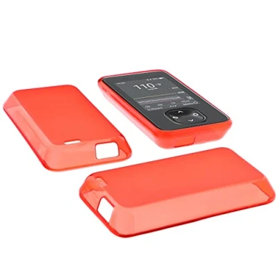 Afbeelding van foto kontor Geval compatibel met Dexcom G7 zak rubber TPU bescherming rood