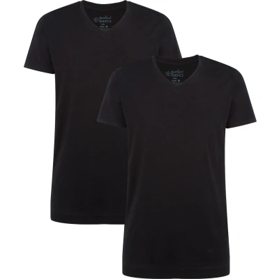 Afbeelding van Bamboo Basics long fit ondershirt Velo met bamboe (set van 2) zwart