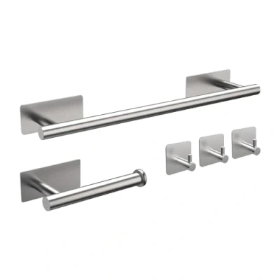 Afbeelding van Ibergrif 5Pcs Toilet Roll Houder Muur Gemonteerd, Handdoek Rail, Zelfklevende Haken Set Badkamer Accessoires