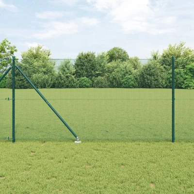 Afbeelding van vidaXL Gelast Draadhek met 7 Spike Palen Groen 1.4x10 m Staal