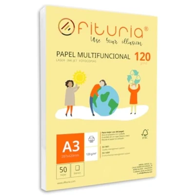 Afbeelding van 120 g A3 vellen met 50 witte vellen, multifunctioneel papier voor school en werkomgeving. Ideaal laserprinters, inkjetprinters of kopieerapparaten. Ofituria