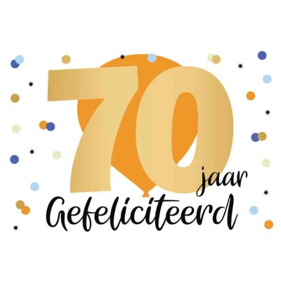 Afbeelding van Wenskaart Daisy 70 Jaar Gefeliciteerd