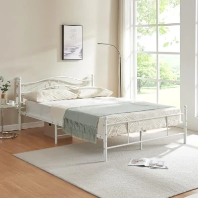 Afbeelding van Metalen bed twijfelaar Florenz incl. bedbodem 140x200 wit