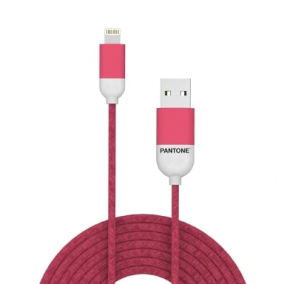 Afbeelding van Celly USB Lightning Kabel, Rood Rubber Pantone