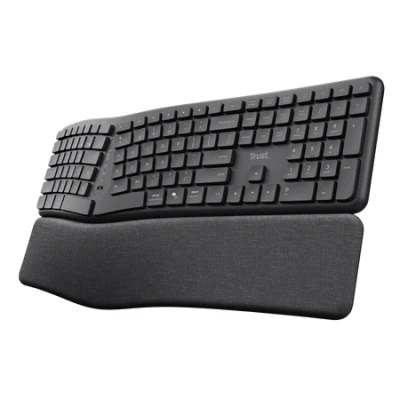 Afbeelding van Trust Keyra Draadloos Ergonomisch Toetsenbord Zwart QWERTY US