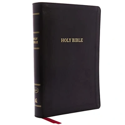 Afbeelding van KJV, Deluxe Reference Bible, Center Column Giant Print, Leathersoft, Black, Thumb Indexed, Red Letter Edition, Comfort Print: Holy King James Version