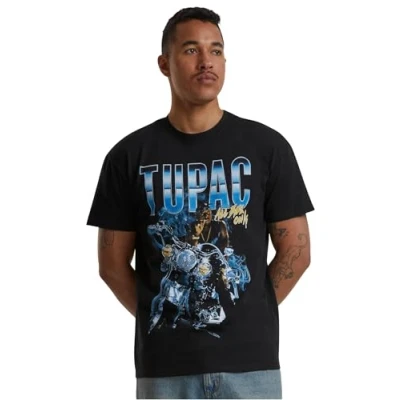 Afbeelding van Mister Tee Tupac All Eyez On Me Anniversary Oversize Heren T shirt XS Zwart