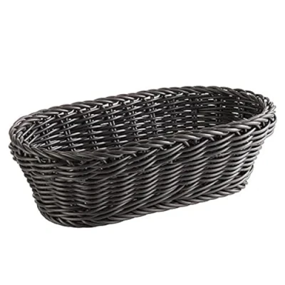 Afbeelding van APS Baguette Mand, ovaal &quot;PROFI LINE&quot; rieten mand gemaakt van polypropyleen Afmetingen: 28 x 16 cm / Hoogte: 8 Kleur: Zwart