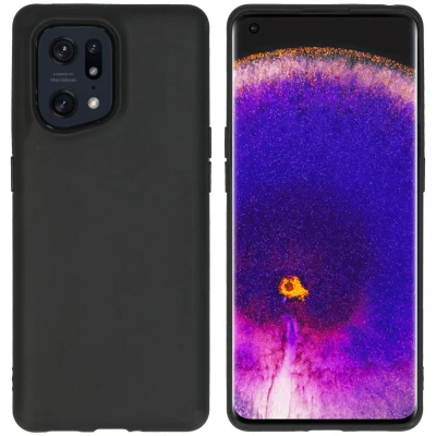 Afbeelding van Oppo Find X5 5G Hoesje Siliconen en TPU (zacht) iMoshion Softcase/Backcover Zwart Telefoonhoesje