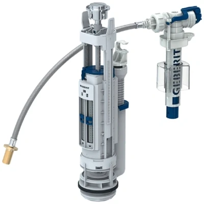 Afbeelding van Geberit bodemventiel universeel met vlotterkraan type 290 380 grote en kleine spoeling glans verchroomd 283313212 283 313 21 2