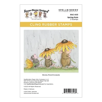 Afbeelding van Spellbinders Rain Cling Rubber Stempel uit The Spring Collection door House Mouse Designs, ROOD, ONE