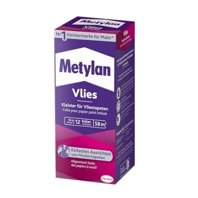 Afbeelding van Metylan Vliesbehang, behanglijm voor vliesbehang met gladde of gestructureerde achterkant, eenvoudig te gebruiken behanglijm, lijm hoog rendement, 1 x 360 g