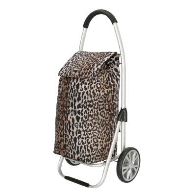 Afbeelding van Ruime boodschappen trolley luipaard