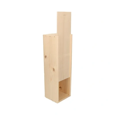 Afbeelding van Houten Wijnkist voor 1 Wijnfles 340x95x95mm met Schuifdeksel