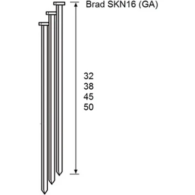 Afbeelding van Dutack brads SKN16 C RVS 45MM 20 (2.000 stuks)