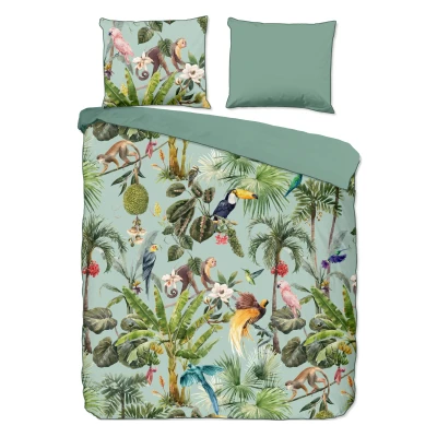 Afbeelding van Dekbedovertrek Descanso Ignadi Green Satijn 200 x / 220 cm 2 Persoons