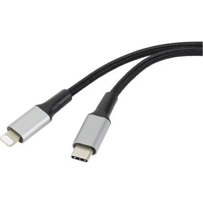 Afbeelding van Renkforce USB C, Apple Lightning Aansluitkabel [1x C 2.0 stekker 1x dock Lightning] 2.00 m Kabelmantel van gerecycled materiaal, Extreem