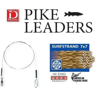 Afbeelding van Dragon Surflon Classic Leader 7x7 AFW 40cm 12kg (2 stuks) Roofvis onderlijnen