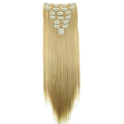 Afbeelding van CAISHA XXL 60cm 8 Delige Set Clip In Extensions Haarextensies Haarstukje Glad Blond Mix CES4