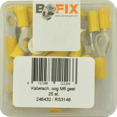 Afbeelding van Bofix Kabelschoen AMP oog M6 geel (25st)