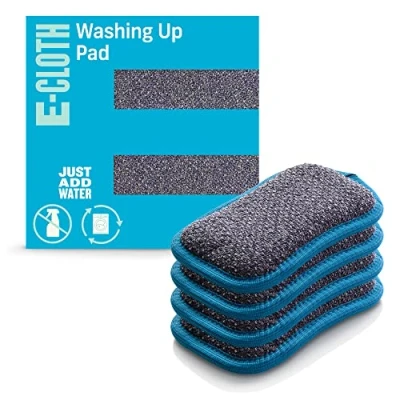 Afbeelding van E Cloth Microfiber Sponge Alternative, Polyester, Blauw, 4 Pack Nieuwe versie