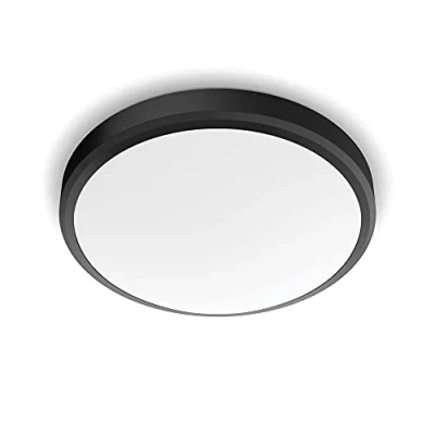 Afbeelding van Philips Doris badkamer plafondlamp zwart groot 17 W
