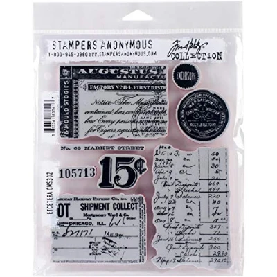 Afbeelding van Art Gone Wild AGCMS302 Tim Holtz Etcetera Cling Rubber Stempel Set, Synthetisch Materiaal, Multi Colour, 24,5 x 18 0,6 cm