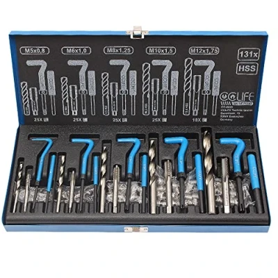 Afbeelding van CCLIFE 131 pcs Schroefdraad Reparatie Kit met M5 M6 M8 M10 M12 Inserts Hulzen