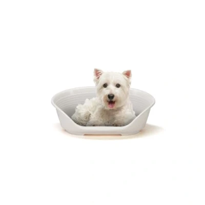 Afbeelding van FERPLAST Hondenmand &amp; Kattenmand Kunststof Klein 100% Gerecycled Wasbaar Ademend Antislip Siesta Deluxe, 54 x 35 xh 21,5 CM, WIT