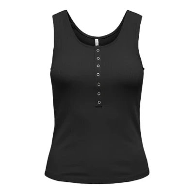 Afbeelding van ONLY Dames Onlsimple Life S/L Button Top Box JRS, zwart, L