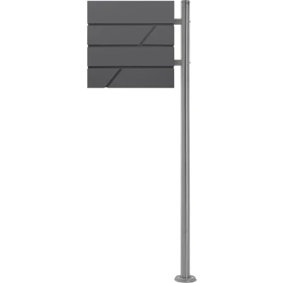 Afbeelding van Brievenbus 37x36,5x11 cm antraciet/houtlook staal ML Design