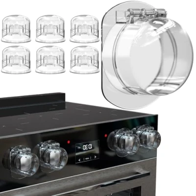 Afbeelding van kinderbeveiliging voor de oven, 6 stuks, kookplaatbescherming kinderen, fornuis, hittebestendige fornuisknop, &amp; ovenbeveiliging kinderen [alleen knoppen