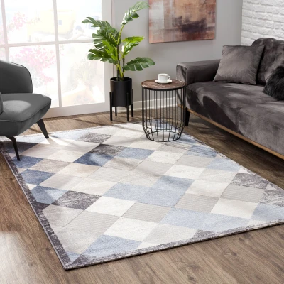 Afbeelding van Evra Bali Modern Vloerkleed Laagpolig Tapijt Grijs Blauw Rechthoek Polyester 200x280 cm