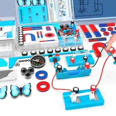 Afbeelding van Magneet voor Kids Wetenschap Experiment Kits Elektromagneet en Eenvoudige Circuit Kit Gereedschap School Lab Onderwijs Natuurkunde Projecten Icluding Bar/Ring/Hoefijzer