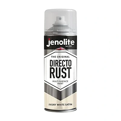 Afbeelding van JENOLITE Directorust Satijnverf IVOORWIT Multi oppervlak Hout, metaal, kunststof, keramiek en verroeste oppervlakken 400 ml RAL 1013