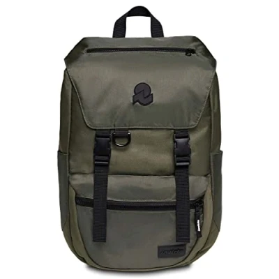 Afbeelding van Invicta Rugzak JOLLY X, groen PC tas 15,6 inch reizen &amp; vrije tijd 27 l voor heren en dames stof 100% gerecycled, Leger Groen, Eén maat, Casual