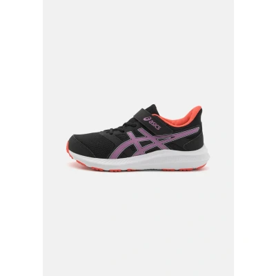 Afbeelding van Asics JOLT 4 Unisex Hardloopschoenen voor op de weg kinderen, Maat: 27, Black/ube Textiel/ synthetisch