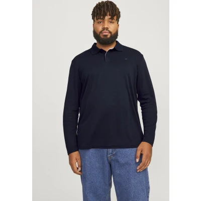 Afbeelding van Jack &amp; Jones PLUS SIZE Einfarbig Poloshirt, Heren, Maat: 4XL, Night sky