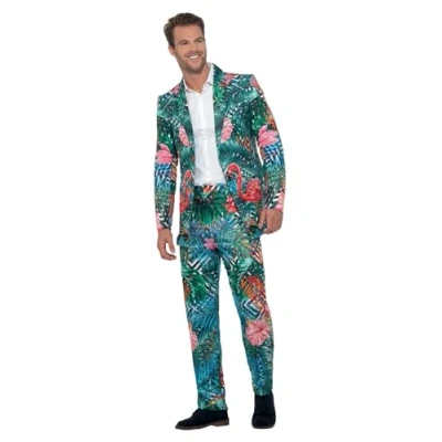 Afbeelding van Smiffy&#039;s Hawaii &amp; Carribean Tropisch Kostuum Flamingo Man Multicolor Medium Carnavalskleding Verkleedkleding