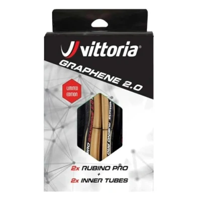 Afbeelding van Vittoria Rubino Pro IV 700x28c Fold Zwart Tan G2.0 Twin Pack Inc Buizen