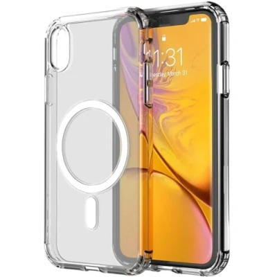 Afbeelding van Hoesje voor iPhone XR mobiele telefoonhoesje acryl MagSafe oplader transparant/wit