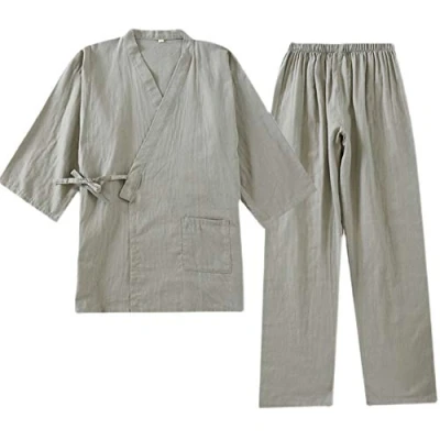 Afbeelding van Een Japans merk kimono katoenen hanfu pyjama pak voor heren in oversized taoïstische kleding Zen, Color27, L