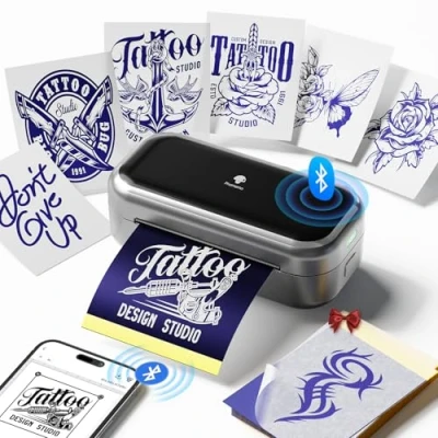 Afbeelding van Phomemo TP31 tattoo stencilprinter, mini printer met 30 stuks transferpapier, Bluetooth machines, printers voor tatoeages, beginners en artiesten, compatibel tablet, smartphone