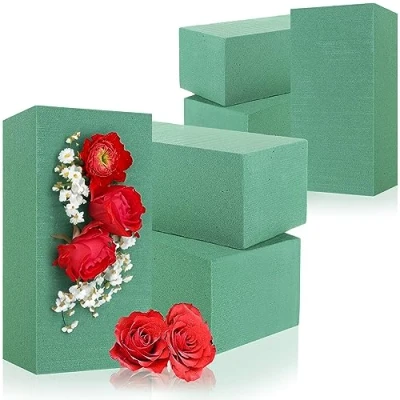 Afbeelding van COM FOUR® 6x bloemenplamuur bloemenschuim voor verse bloemen spons het maken van bruiloften en verjaardagen