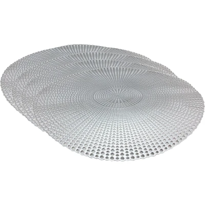Afbeelding van Set van 4x stuks ronde Placemats zilver 40 cm kunststof