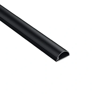 Afbeelding van D Line kabelgoot, halfronde kan worden geschilderd, zelfklevende snoerbeschermer, verbergen van tv kabels, kabelbeheer 20 mm (B) x 10 (H) 1 meter lang zwart